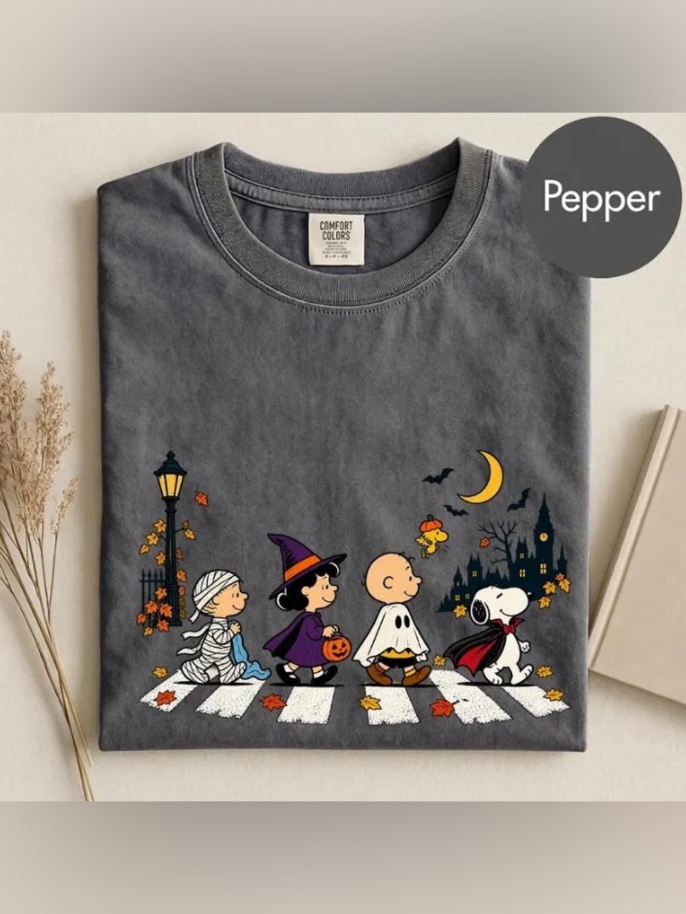 Comfort Color Halloween Group Walk T-Shirt, Cartoon Duck Spooky Squad Tee